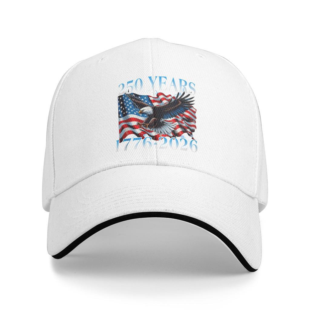 250 Years 1776 2026 Eagle and USA Flag Funny 250th Birthday Sun Baseball Cap Summer Design Hip Hop Hats Men Fishing Snapback Cap
