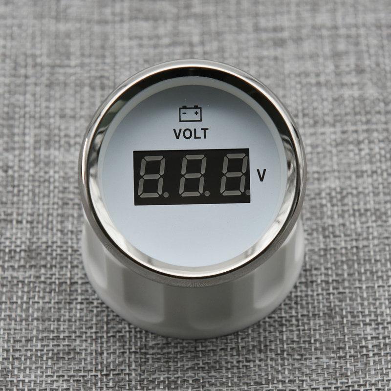 Custom 52MM Gauge Voltmeter 8-32V Marine Volt Meter Auto Voltmeter Universal Voltage Boat Automobile With Red Backlight 12V 24V