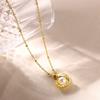 Zircon Shell Necklace For Women Gold Color Imitation Pearl Seashell Pendant Necklaces Aesthetic Wedding Jewelry Gift