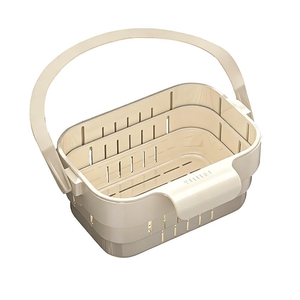 

New Retractable Kitchen Drain Basket Quick Draining Rotating Design Fruit Washer Bowl Durable Strainer Basket Kitchen Use белый
