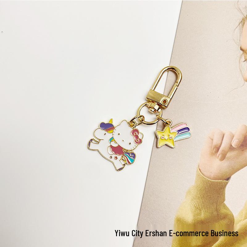 Adorable Hello Kitty Car Keychain Pendant - Cartoon Kitty Cat Design