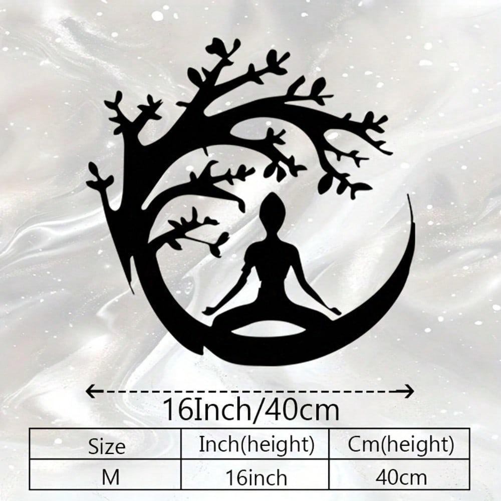 

Metal Wall Art Yoga Tree Silhouette Meditation Zen Decor Spiritual Gift різнокольоровий