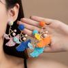 Dopamine Colored Leaves Hand-Woven Raffia Earrings Women'S Vacation Wind Sweet Temperament Unique Earrings Earrings