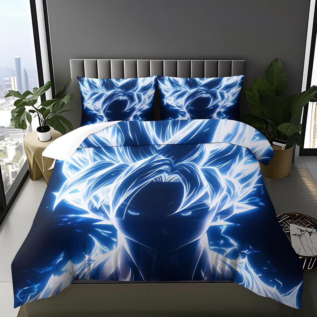 Hot Anime D-Dragons-Balls Series Bedding, Soft and Breathable Duvet Cover and Pillowcase, Suitable for Teen Bedroom Decoration