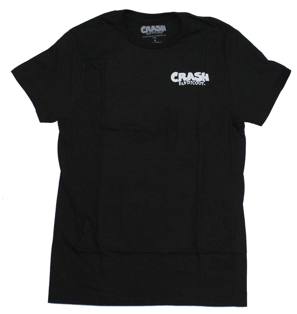 Crash Bandicoot Mens T-Shirt - Lapel Front Aku Aku Witch Doctor Back
