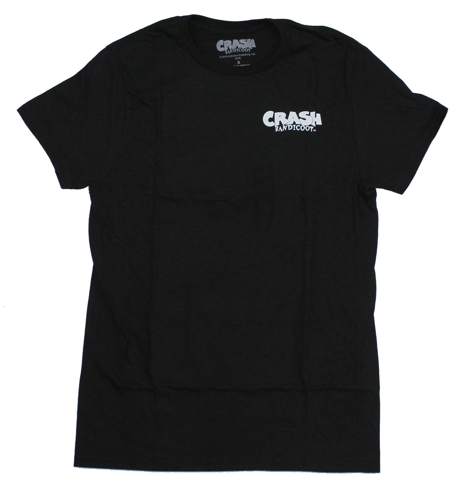 Crash Bandicoot Mens T-Shirt - Lapel Front Aku Aku Witch Doctor Back XL