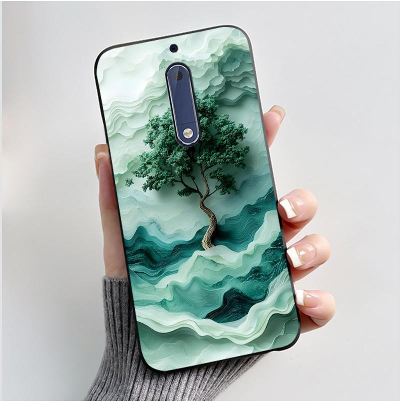 Casing For Nokia 5 Aesthetic Fashion Cute Cat Cartoon Black Soft TPU Phone Case For Nokia 5 Cover TA-1053 TA-1024 Housing Bumper