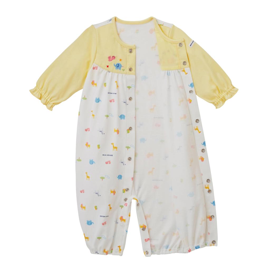Miki House Coverall Romper with Animal Made in for Boys and Baby Size Two-Way All-in-One Design, Japan, Girls, Newborn, Pre-Birth Prep, Clothes,