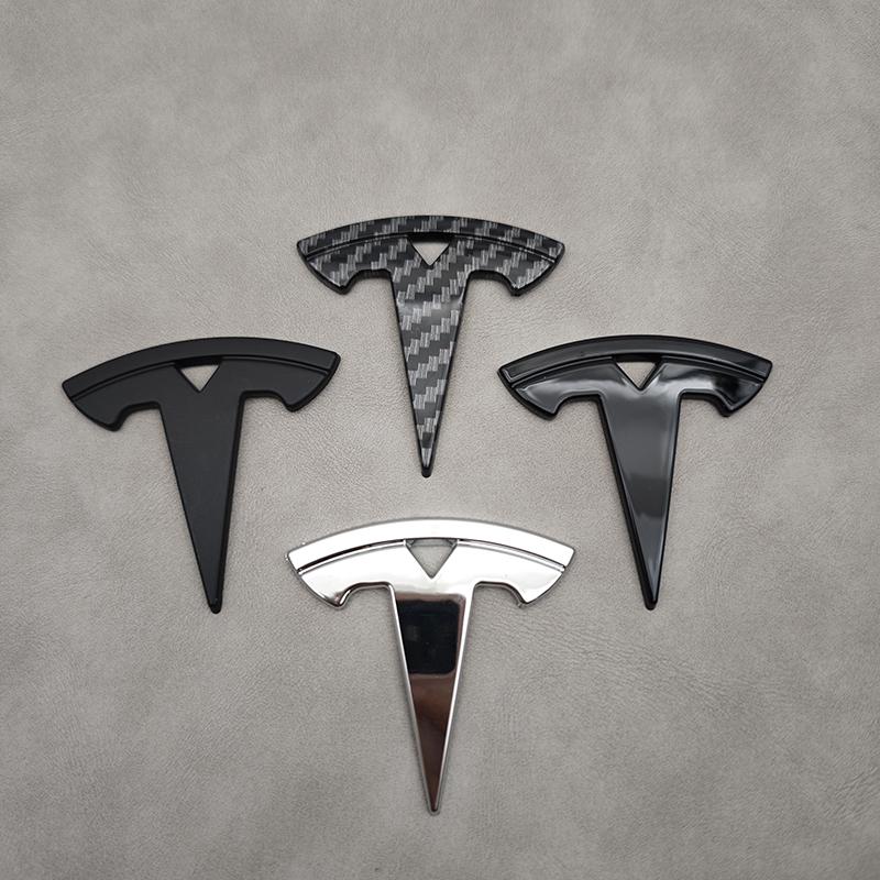 Für Chrome Schwarzes Logo Auto Lenkradabdeckung Aufkleber Abzeichen Emblem Für Tesla Model 3 Y X S Aufkleber Ersatz Zubehör