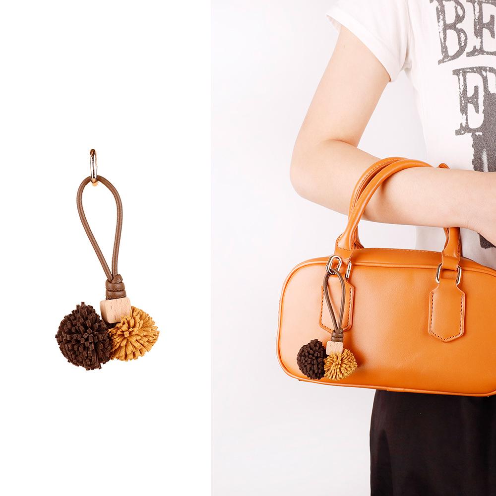 Zhang Yuanying Bayberry Ball Charm - Handmade Woven Bag and Shoe Ornament Keychain