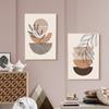 Nordic Bohemian Canvas Painting Vintage Minimalist Line Leaf Wall Art Geometric Prints For Modern Living Room Home Decor Unframed