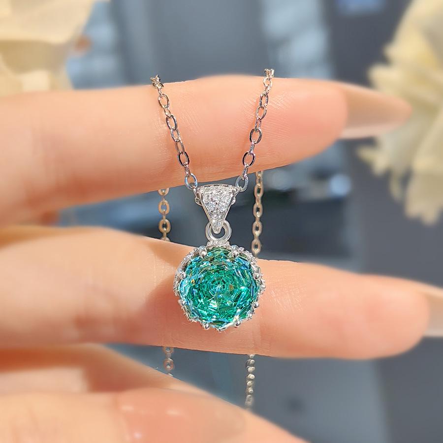Octagonal Rose-Cut Tanzanite Pendant with High-Carbon Diamonds, Colorful Diamond Earrings, and Paraiba Ring