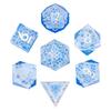Cusdie DND Sharp Edges Dice with Small Filler 7Pcs Handcrafted D4-D20 Polyhedral Dice Set for D&D Role Playing Board Games