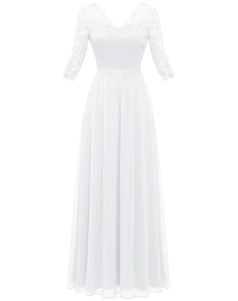 Elegant Lace Splicing Long Evening Dress for an Impressive Look