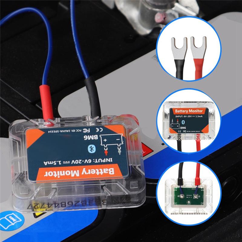 A51K-BM6 12V Car Battery Monitor Bluetooth Car Battery Tester Automotive Monitoring Battery Tools