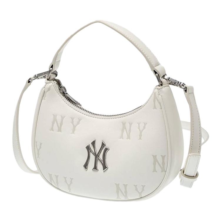 MLB Monogram Series Versatile Classic Commuter Tote Bag Women handbags White 3ACRMM16N-50CRS Basic Set (Bag)