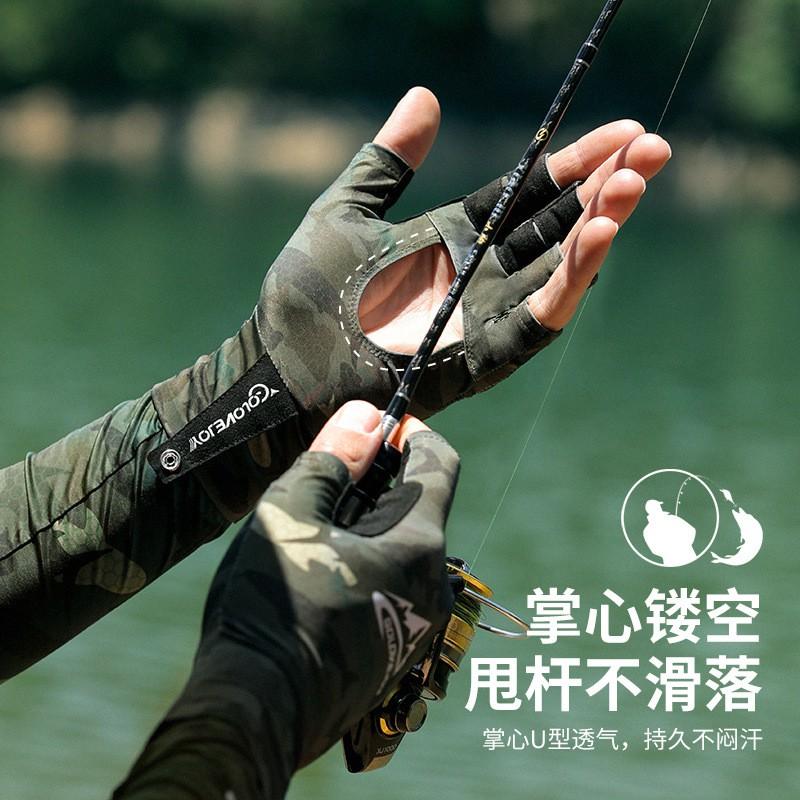 Fishing Gloves Outdoor Angling Sun Protection Anti-Slip Breathable Nylon Half-Finger Glove Use