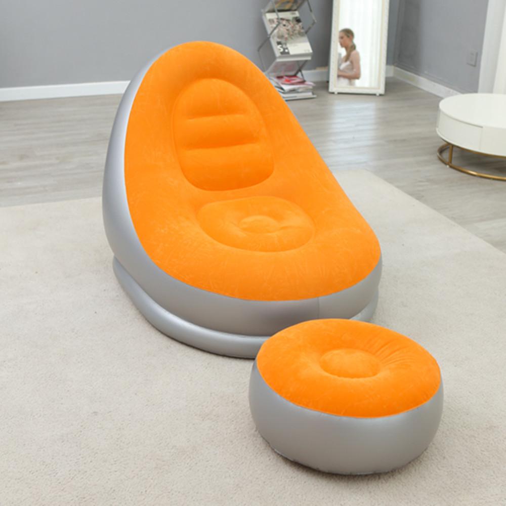 1 conjunto inflável portátil preguiçoso deslizamento-on sofá cor encaixotado moderno casual casa acampamento ao ar livre móvel reunindo sofá