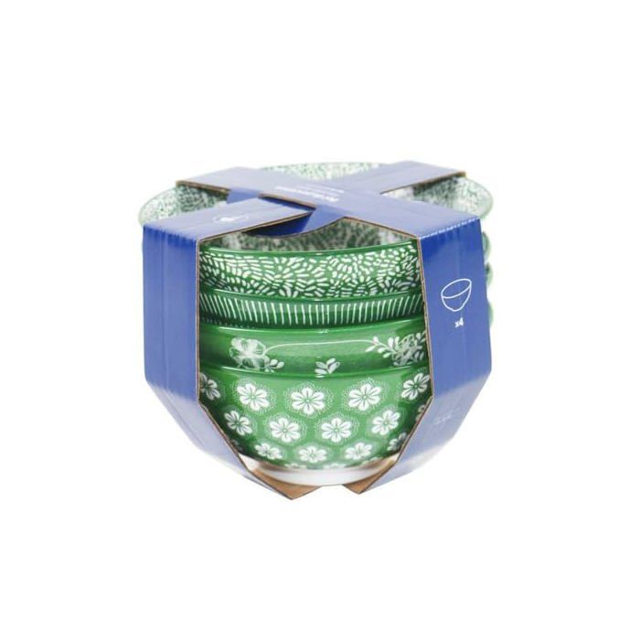 Lot de bols en porcelaine - Home ESPRIT - 15x15x7 cm - Marron Beige - Fleurs Shabby Chic - Multicolore - Vaisselle