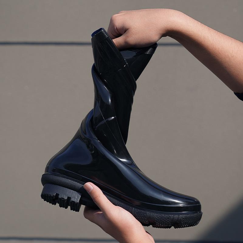 New PVC Long Tube Water Shoes Thick Wear-resistant, Autumn and Winter Labor Insurance Waterproof and Non-slip Industrial and Mining