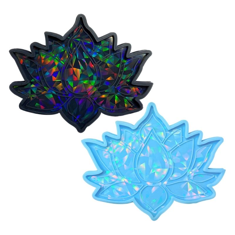 Holografische Untersetzerform, Lotus-Silikon-Untersetzerformen, Tassenmattenform, Epoxidgussform für Kunstharz-Untersetzer, Heimdekor