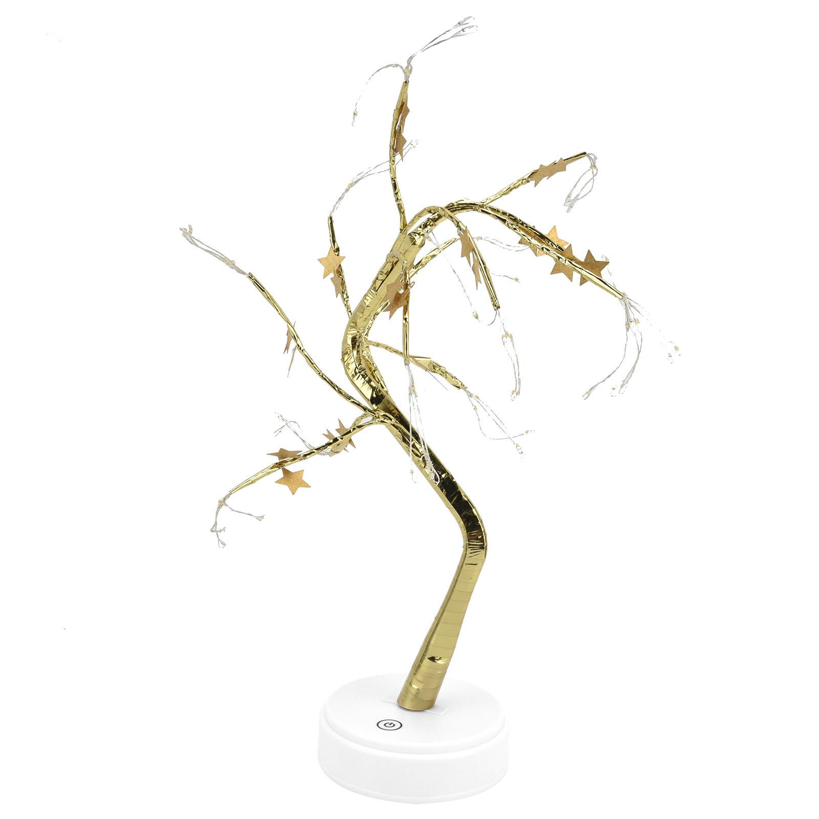 

72LEDs Light Tree Shape USB Or Battery Powered Golden FivePointed Star DIY Artificial Tree Decoration Light for Party