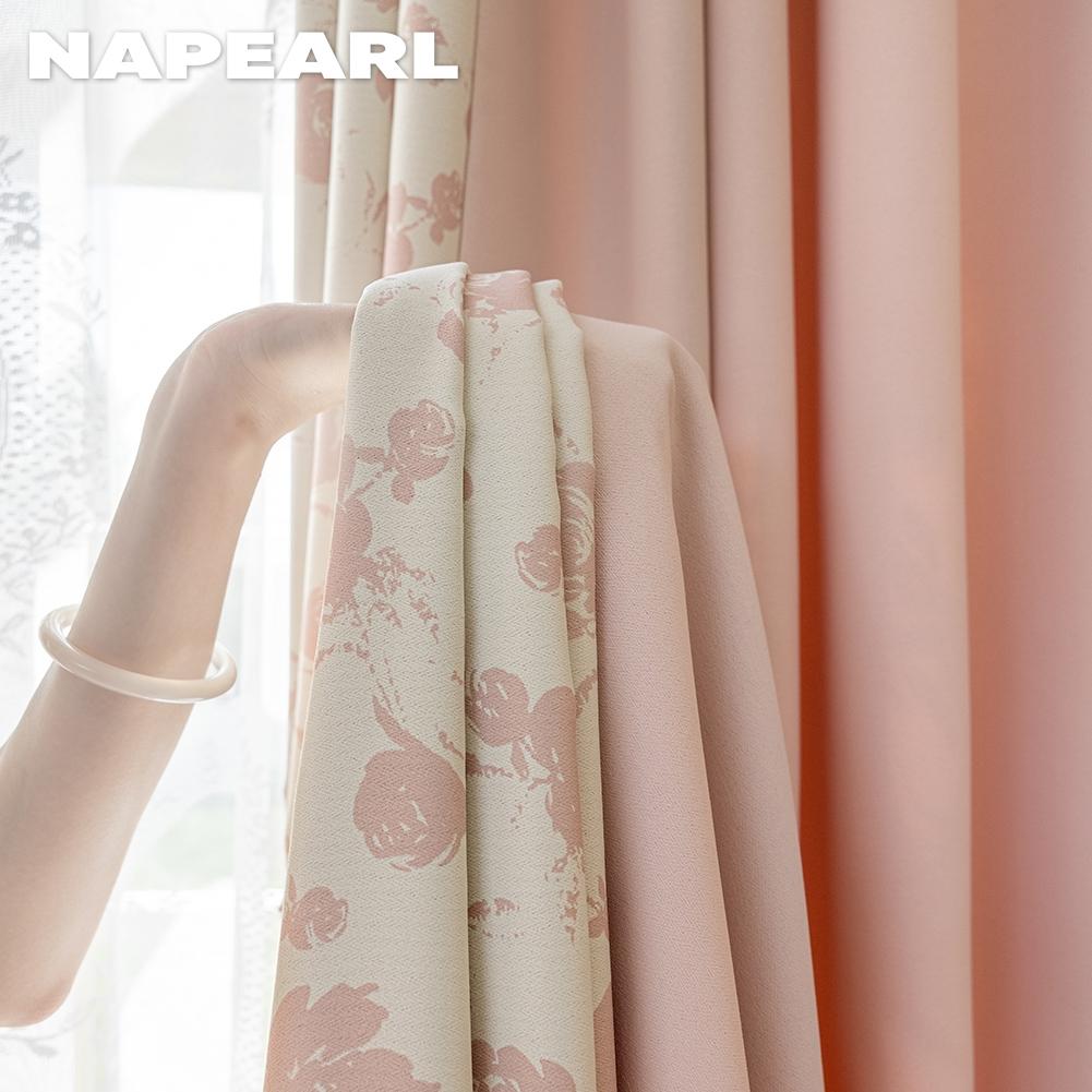 1 Stück NAPEARL 70–80 % Verdunkelungsvorhänge mit romantischem Rosendruck, Seitenteil, Verdunkelungsvorhänge für Schlafzimmer, Wohnzimmer, Heimdekoration
