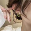 S925 Silver Needle Drip Glaze Ear Hoops: Fashionable, High-End, Retro Hong Kong Style, Exquisite Design for Women