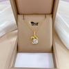 Titanium Steel Micro-Inlaid Luxury Necklace: Elegant Full Diamond Gold Design for Women