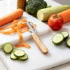 2-in-1 Kitchen Multifunctional Cutter: Scallion Slicer, Shredder, Peeler & Bottle Opener with Wooden Handle