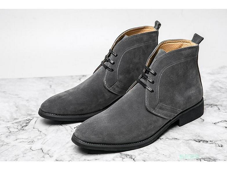Herren Wildleder Chelsea Boots im koreanischen Stil - Herbst/Winter Spitzschuhe High-Top Schuhe