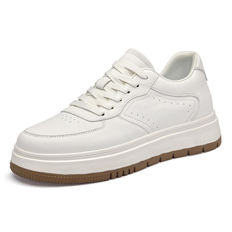 8107 Men's Shoes Height Increasing Board White Retro Skateboarding Sports Thick Soled Sponge Versatile Casual Trendy