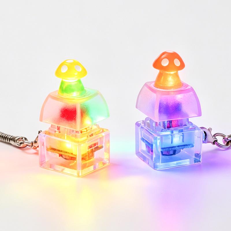 Animal Keyboard Fidget Keychain Finger Button Clicker Decompression Toy With Colorful Lights