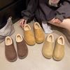 thick-soled velvet cotton shoes winter new outdoor heightening solid color foot cover short British style women's snow boots