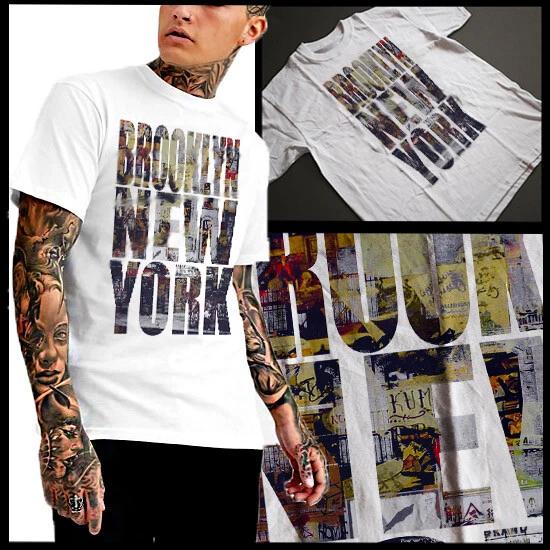 New York City Graffiti T-Shirt Brooklyn NY 90s Hip Hop Men Cotton tee 4XL