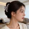 Korean Blue & Coffee Plaid Hair Claw: Versatile Shark Clip for Women