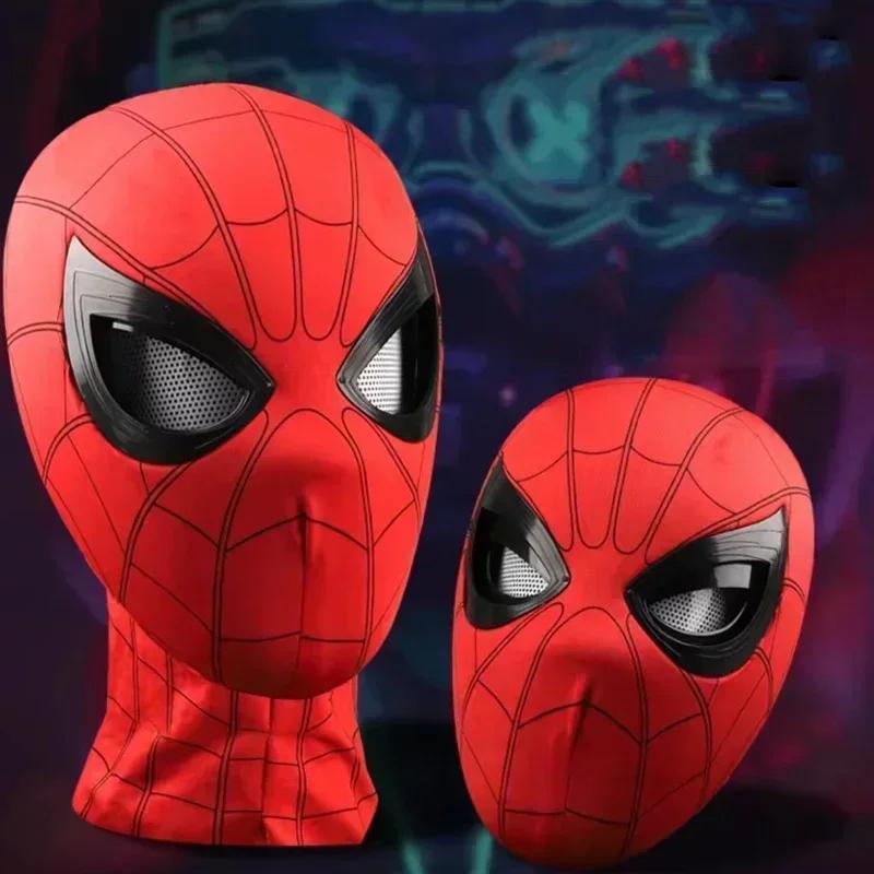New Miles Spiderman Mask Headgear Cosplay Moving Eyes Electronic Mask 1:1 Remote Control Creative Cool Adult Kid Toys Gifts