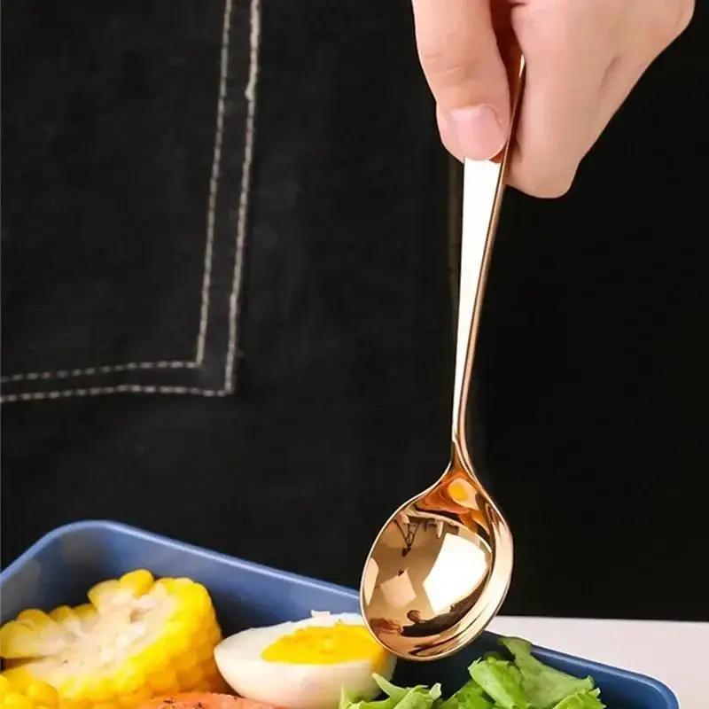 Household Kitchen Tableware Small Tools Golden Silver Stainless Steel Tableware Dessert Teaspoons Coffee Accessories Teaspoon