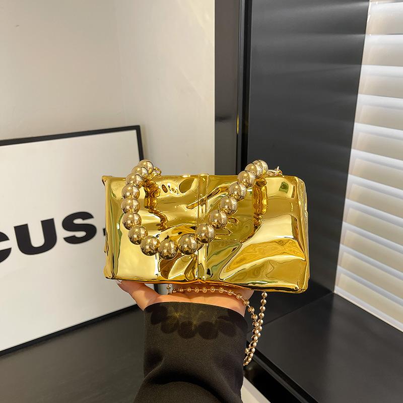 

Personalized acrylic bag 2025 new European and American fashion shoulder bag small fragrant wind beaded portable messenger dinner bag