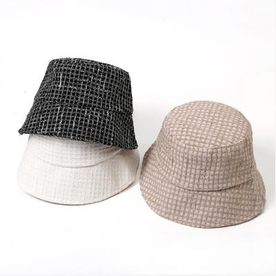 Korean Version of Autumn and Winter New Hat for Women Japanese Ins Fisherman Hat Fashionable Plaid Face Small Basin Hat Trendy
