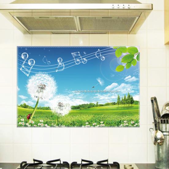 Oil-proof Kitchen Wall Sticker Goose Sea Fruit Self-adhesive Waterproof Heat Resistant Bathroom Kitchen Wall Art Decal Decoration