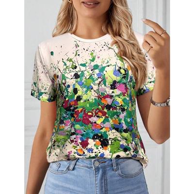 Women's T-Shirts Summer Casual Short Sleeve Tops Crew Neck Tee Fashion Streetwear Female Oversized Clothing Graffiti Style T-Shirts
