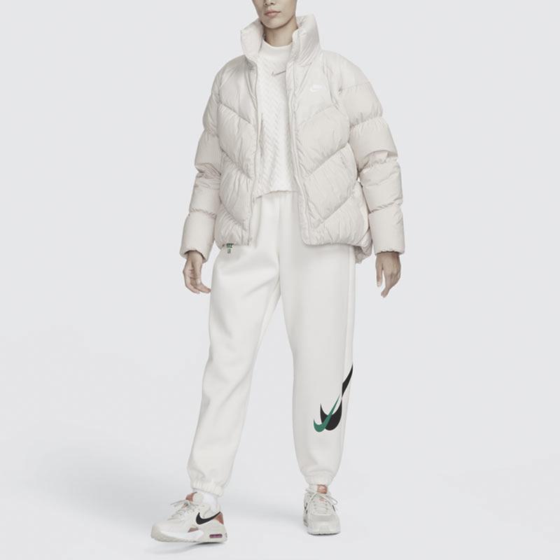 Nike Therma-FIT Solid Casual Stand-Collar Loose Down Jacket Women Jackets Light-Taupe FD8212-104