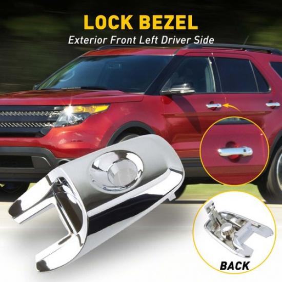 For Ford Explorer NEW Front Driver Handle Lock Chrome Exterior Door Cylinder Cap