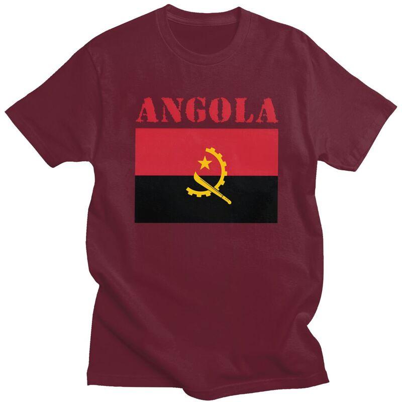 Custom Cool Angola Flag T Shirt Men Short Sleeves Pure Cotton Tshirt Tees Fashion Tshirt