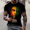 Ny Harajuku 3D T-shirt Bob Marley Tryck Herr Kortärmad Sommar Casual Andningsbar Överdimensionerad T-shirt Mode Populär Rappare Toppar