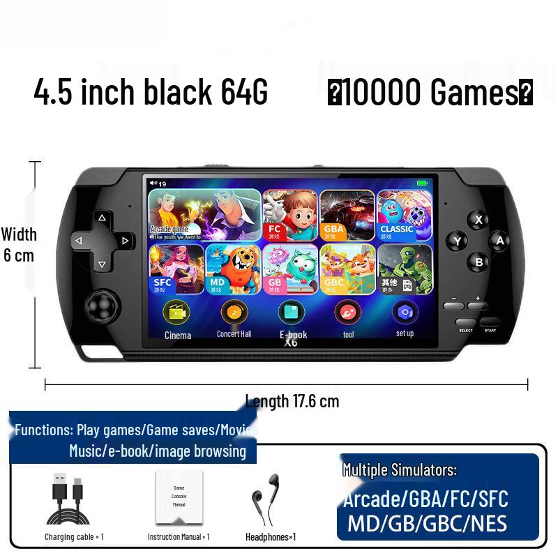 Handheld Retro FC Game Console with HD Screen - Two-Player, Rechargeable Classic Mario for Kids