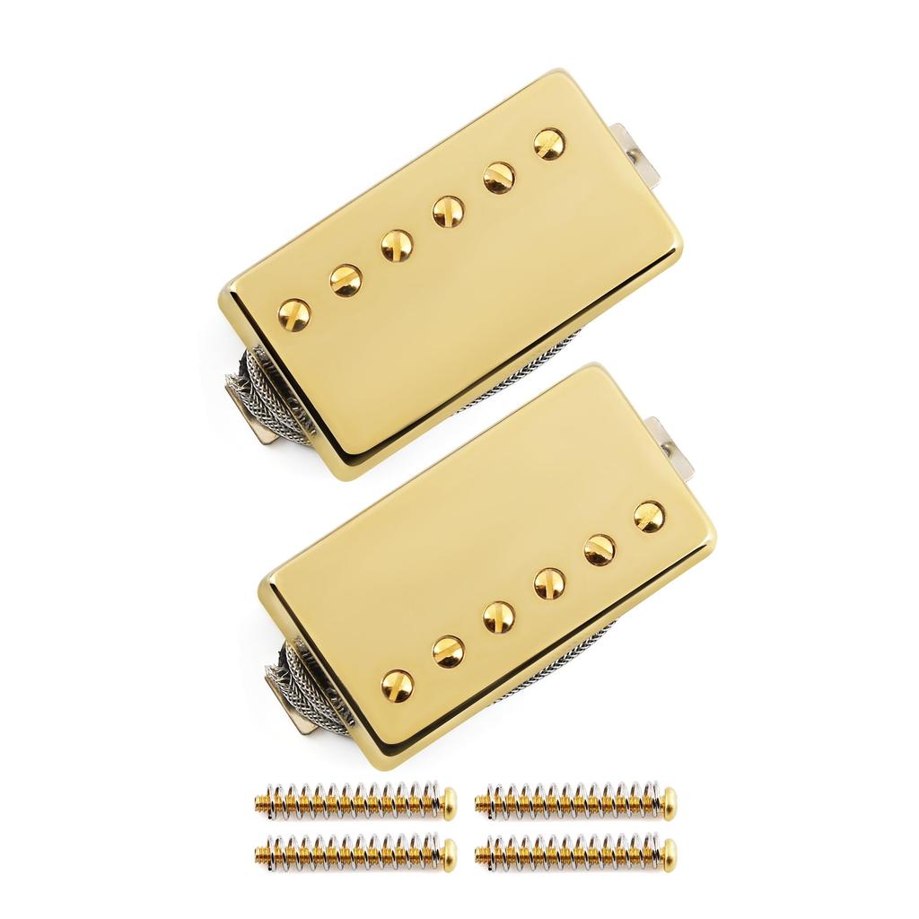 FLEOR Alnico5 Guitar Humbucker Pickup Set with Golden Bridge and Neck Pickups for LP-Style Guitars