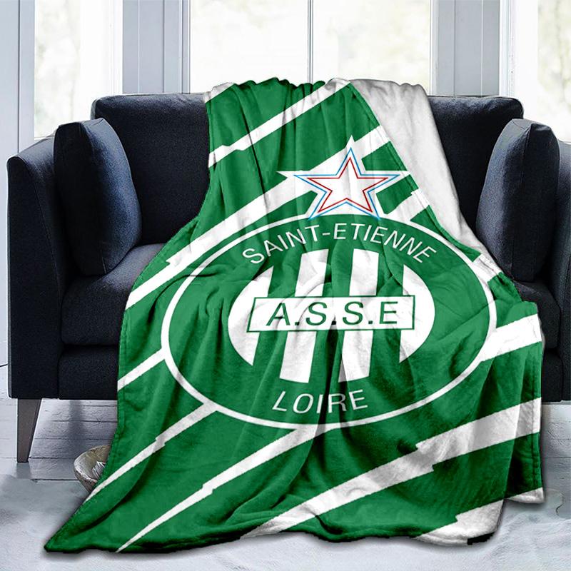 Asse Saint-etienne Crest Blanket Suitable for Sofas, Beds, Offices, And Camping - Perfect Gift for Halloween Christmas