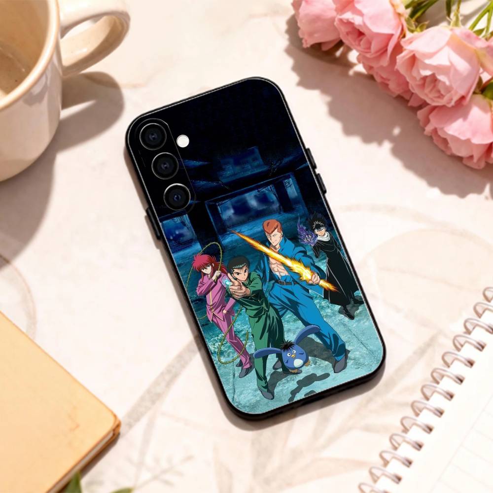 Vintage 90s Anime Yu Yu Hakusho phone Case For Samsung Galaxy A73,A72,A71,A70,A53,A52,A51,Others Soft Black Shell